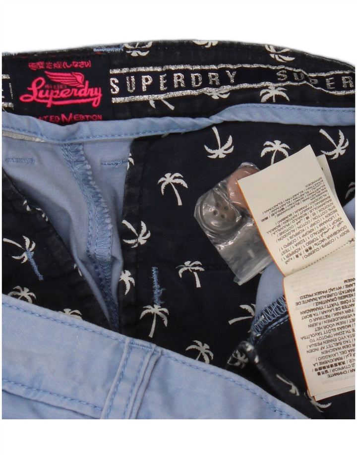 Γυναικείο σορτς Chino SUPERDRY W34 μεγάλο μπλε βαμβακερό