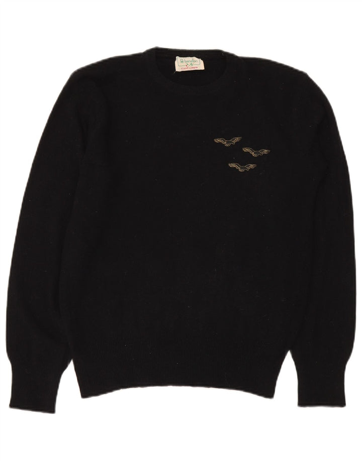 Γυναικείο πουλόβερ Benetton Crew Neck Jumper IT 50 XL Μαύρο Μάλλινο