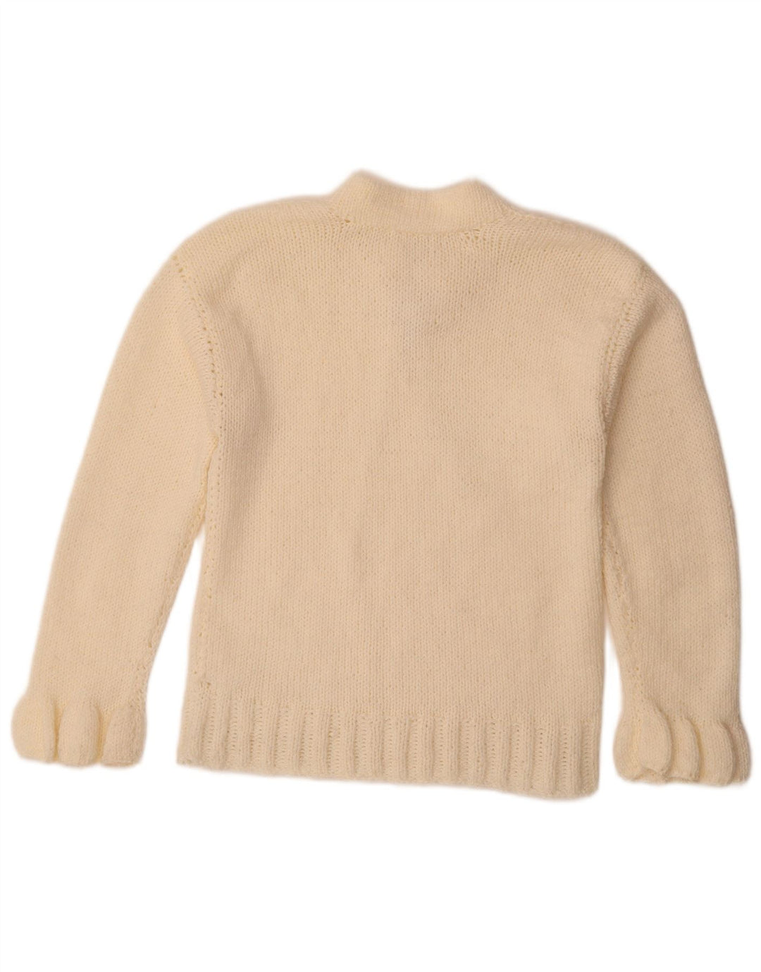 Vintage γυναικείο πουλόβερ με λαιμό χελώνα UK 12 Medium Off White