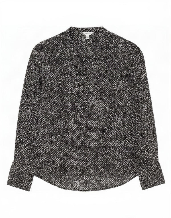 Calvin Klein Γυναικεία Abstract Pattern Μακρυμάνικη Μπλούζα Τοπ UK 6 XS Μαύρο