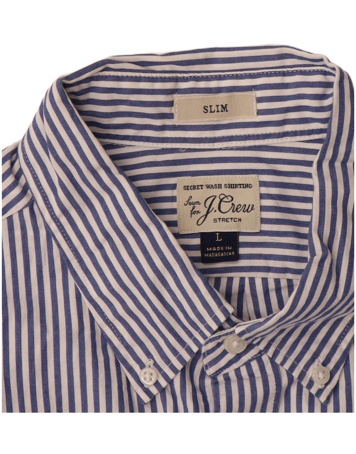 J. CREW Ανδρικό πουκάμισο Slim Large Navy Blue Pinstripe Cotton