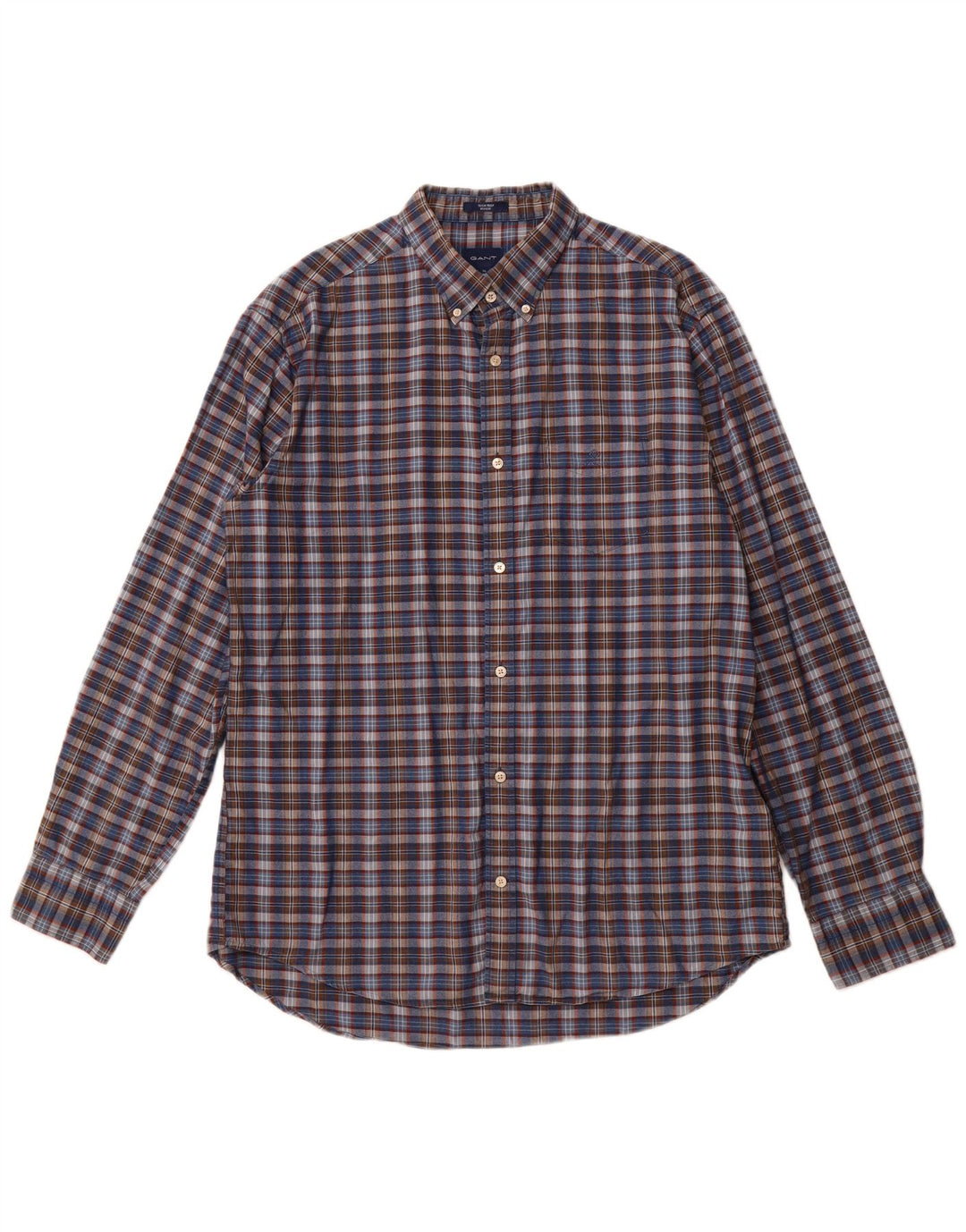 Ανδρικό πουκάμισο GANT Regular Fit Size 43/44 17 1/2 XL Navy Blue Check Cotton