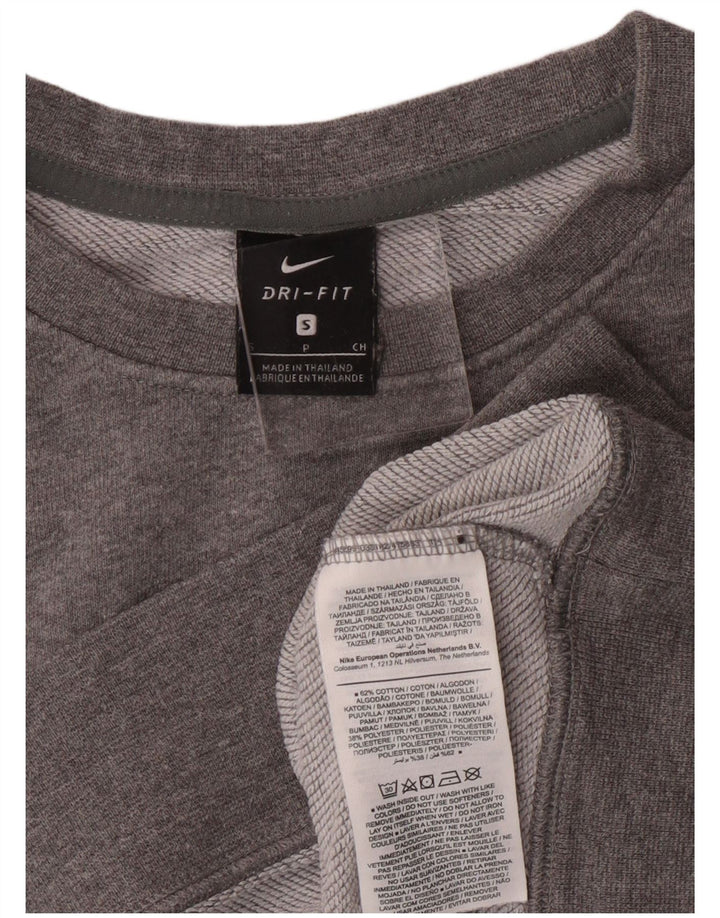 Γυναικείο γραφικό υπερμεγέθη φούτερ Nike Dri Fit Jumper UK 10 Small Grey