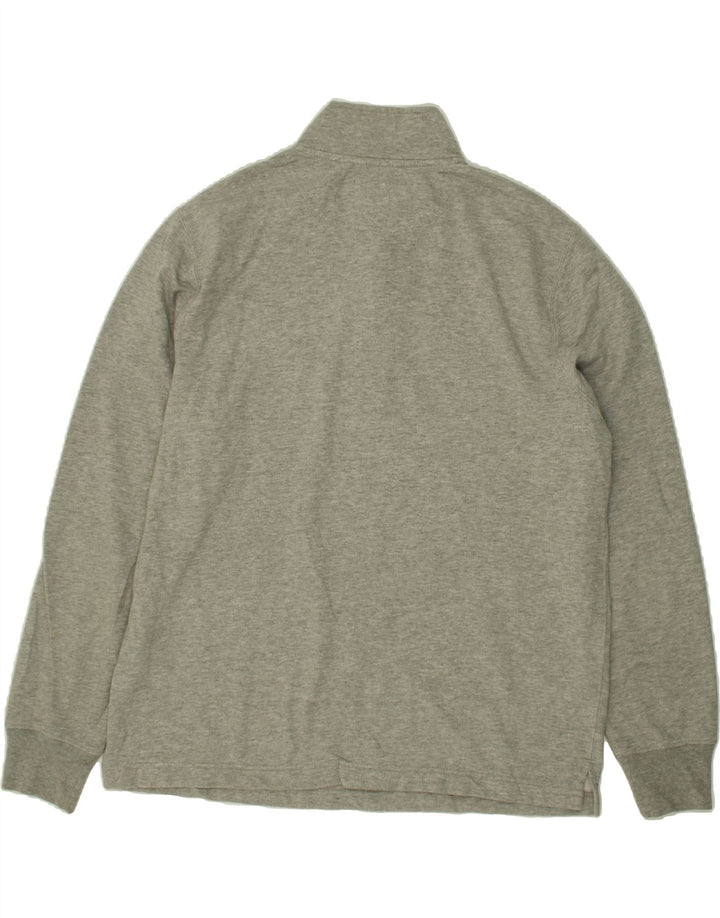 J. CREW Mens New York Button Neck Sweatshirt Jumper Large Grey Cotton Vintage J. Crew and Second-Hand J. Crew from Messina Hembry 