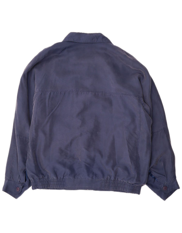 Spirit Mens Bomber Jacket IT 52 XL Navy Blue Silk