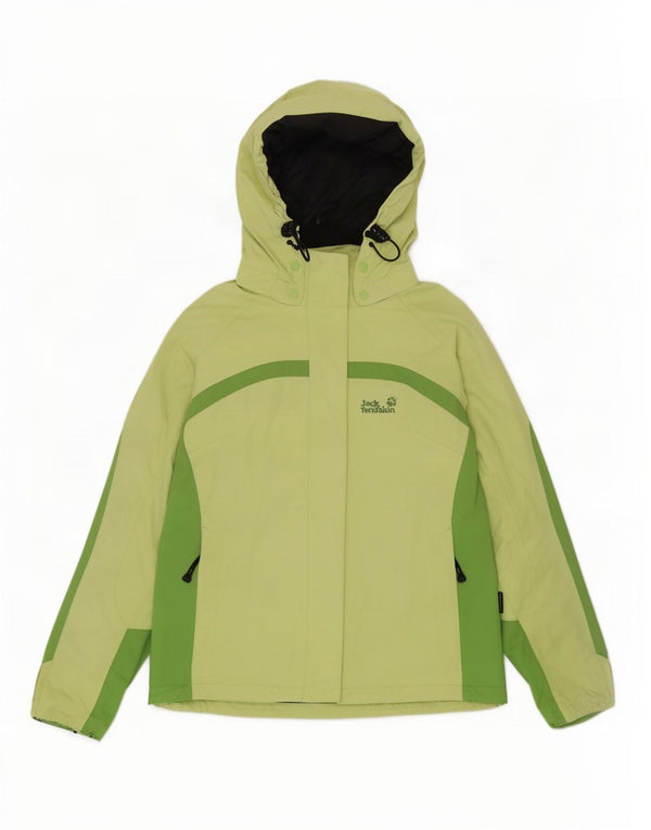 Jack Wolfskin γυναικείο μπουφάν με κουκούλα αντιανεμικό UK 14/16 Large Green