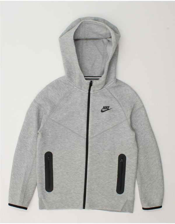 Πουλόβερ Nike Boys Zip Hoodie 12-13 ετών, μεγάλο γκρι βαμβακερό