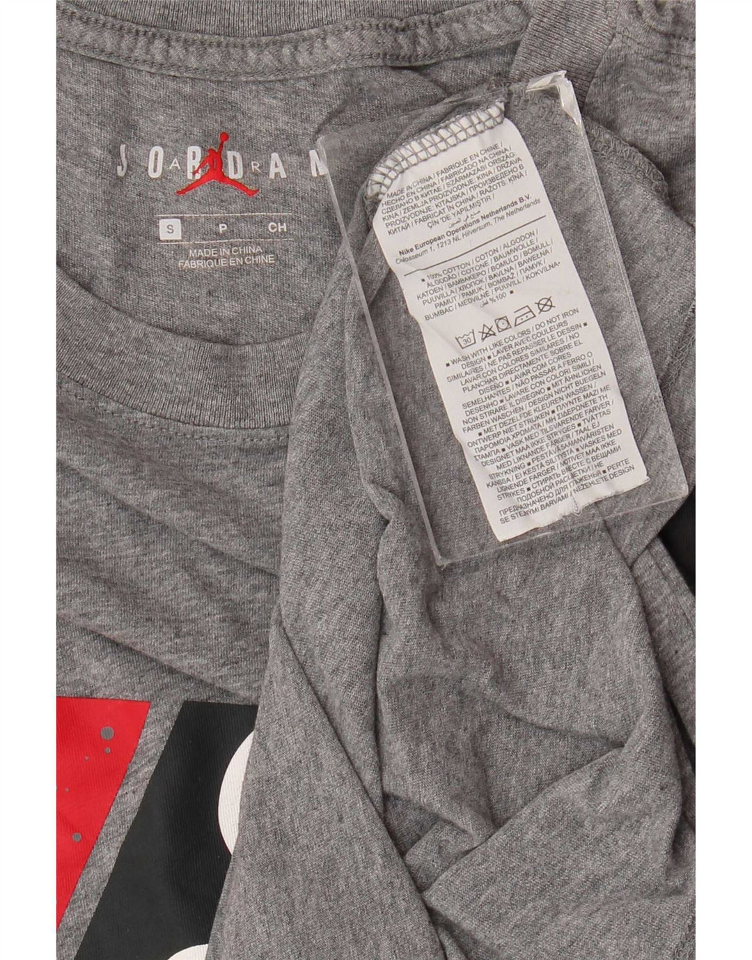 Jordan Ανδρικό γραφικό T-Shirt Top Μικρό γκρι βαμβακερό
