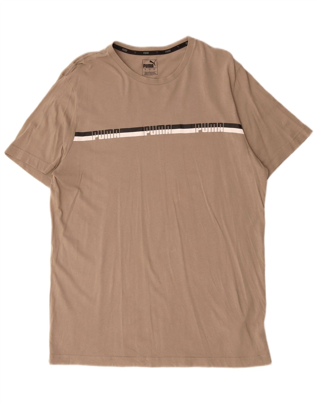 Ανδρικό γραφικό T-Shirt Puma Top μεγάλο μπεζ βαμβακερό