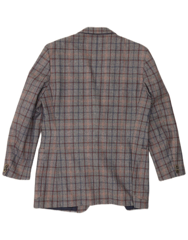 Quantas Γυναικείο σακάκι Longline Blazer UK 14 Medium Blue Houndstooth