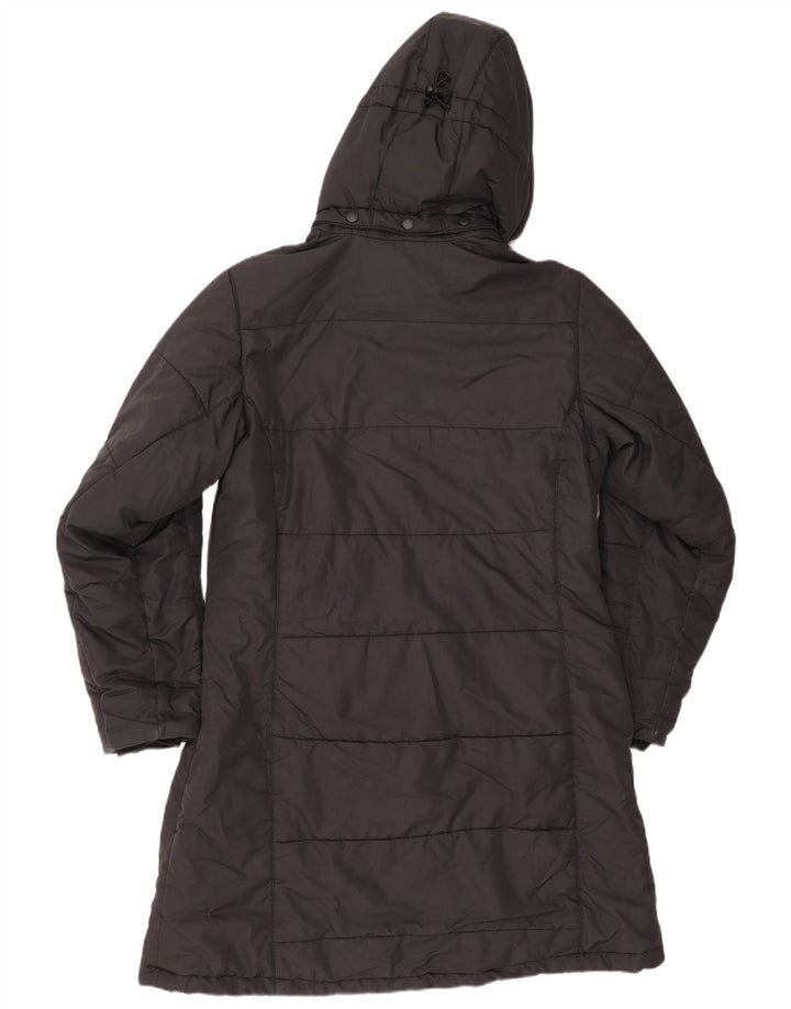 JACK WOLFSKIN Γυναικείο παλτό με κουκούλα UK 16 μεγάλο μαύρο πολυεστέρα