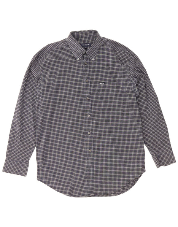 Ανδρικό πουκάμισο Nautica Large Navy Blue Check Cotton