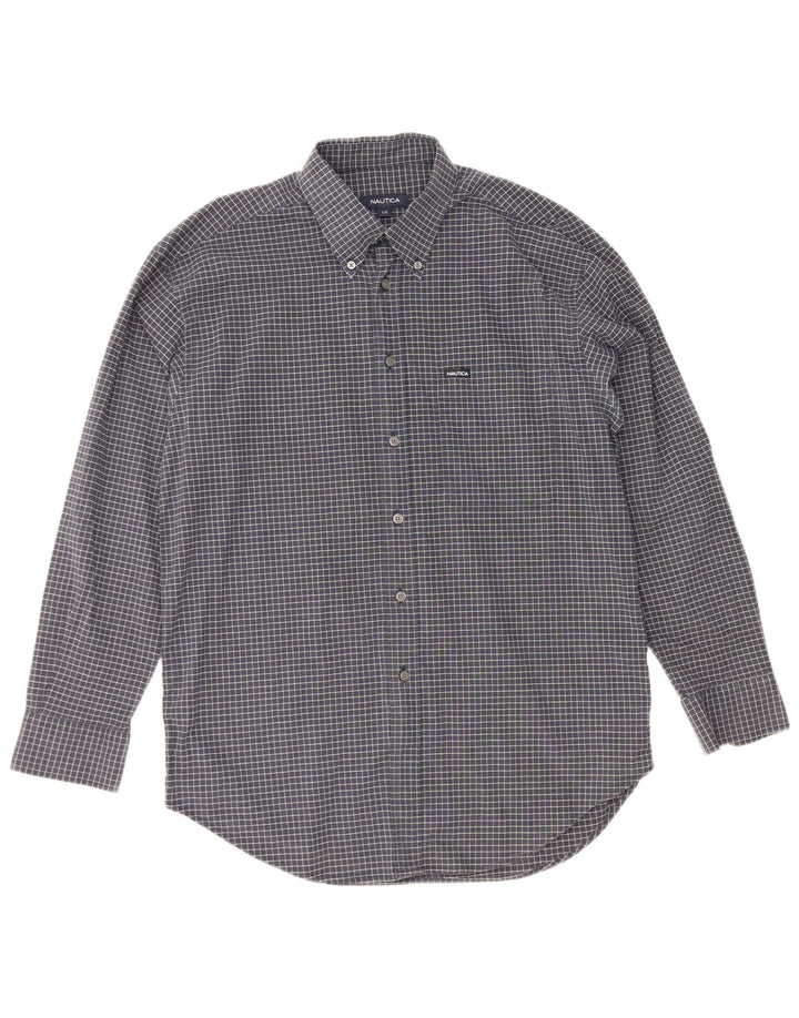 Ανδρικό πουκάμισο Nautica Large Navy Blue Check Cotton