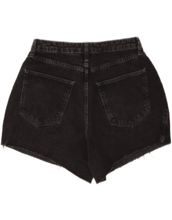 Topshop Womens Denim Shorts UK 10 Small W28 Black Cotton