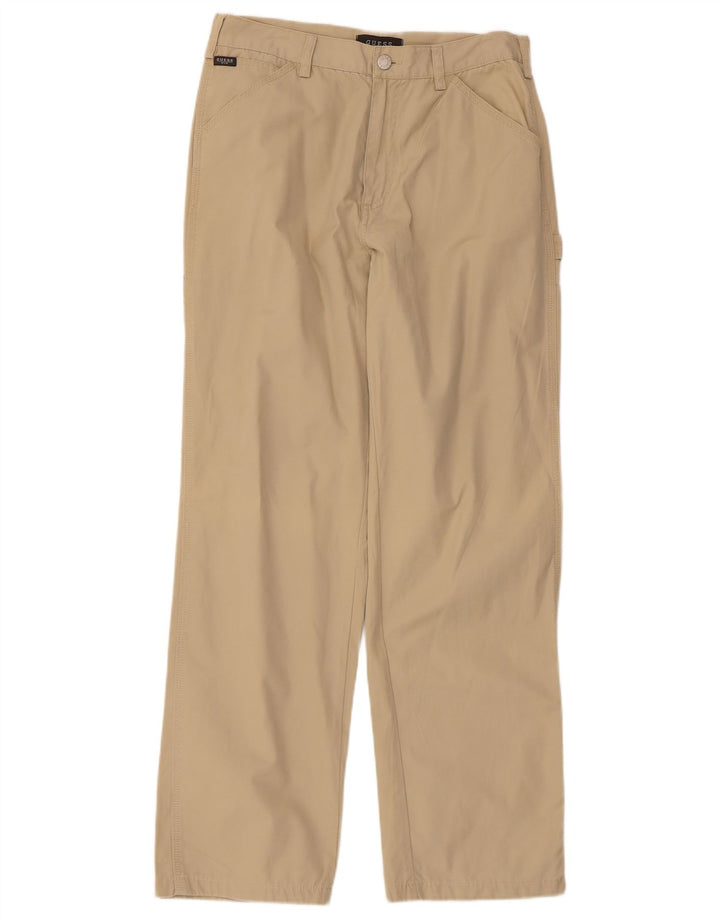 Ανδρικό παντελόνι Guess Straight Cargo W32 L30 Μπεζ βαμβακερό