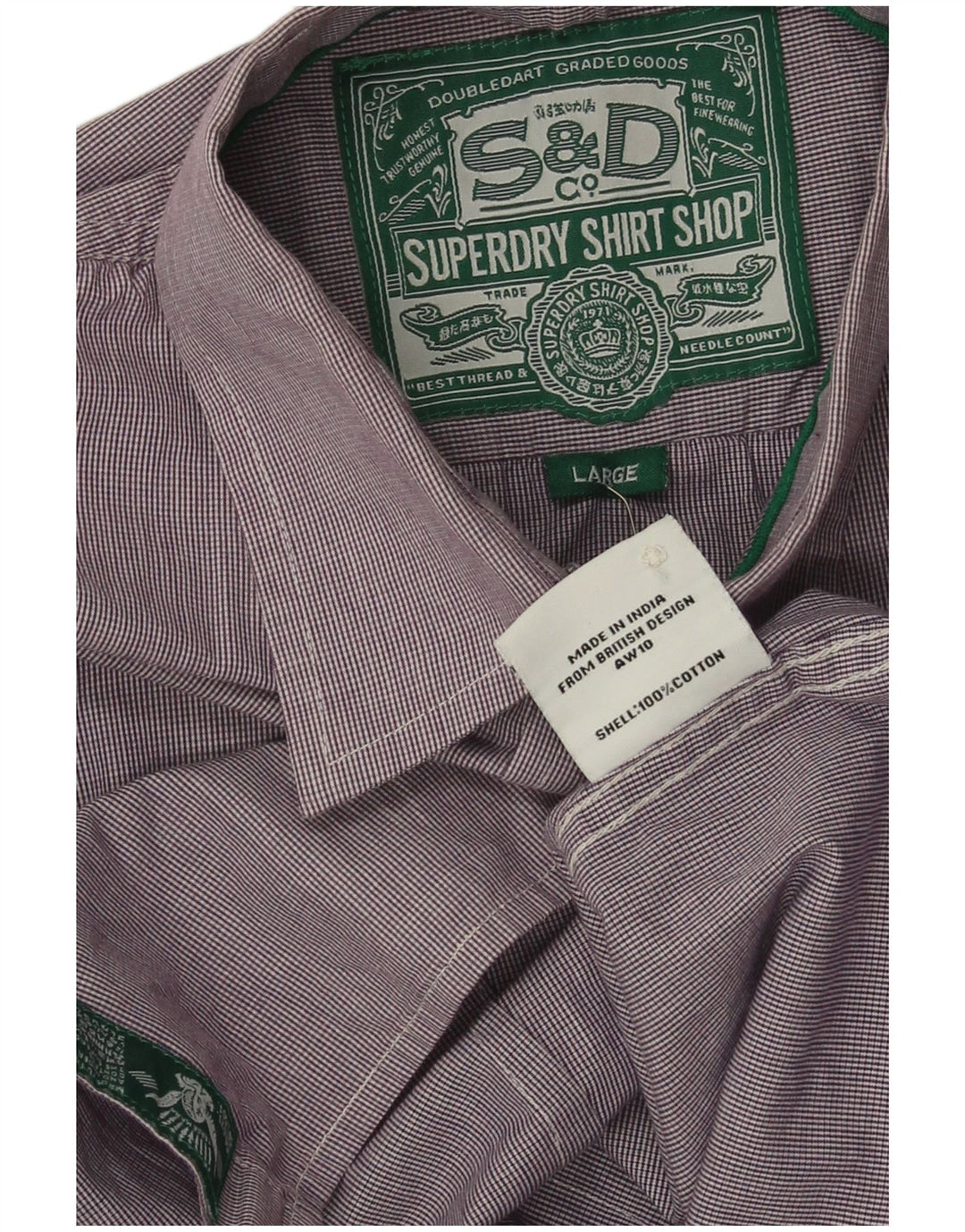 Ανδρικό πουκάμισο Superdry Large Purple Check Cotton