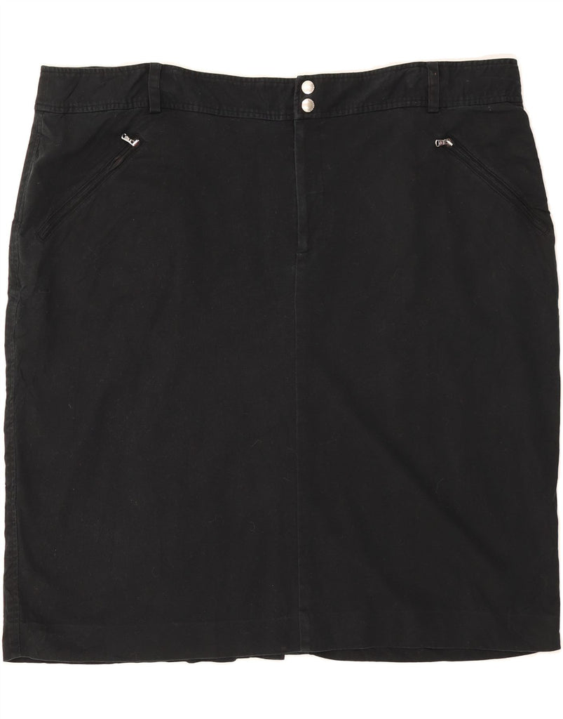 RALPH LAUREN Womens Pencil Skirt US 22 3XL W44  Black Cotton Vintage Ralph Lauren and Second-Hand Ralph Lauren from Messina Hembry 