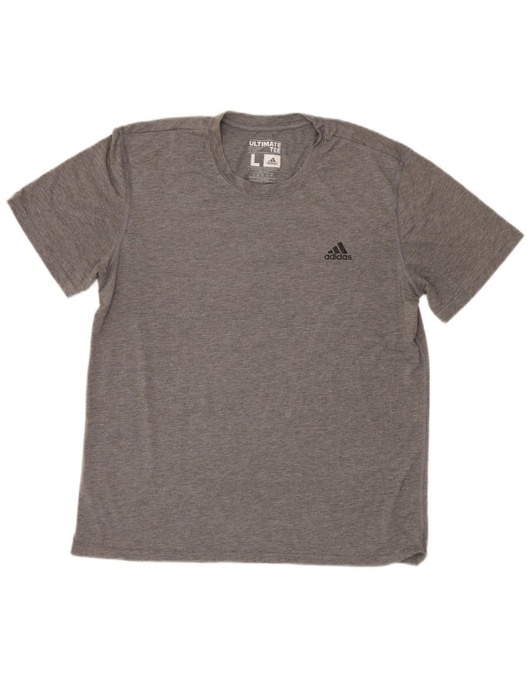 Ανδρικό T-Shirt Climalite Adidas Top Large Grey Flecked Polyester
