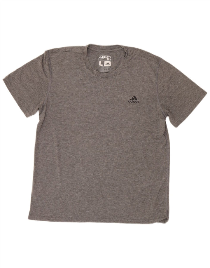 Ανδρικό T-Shirt Climalite Adidas Top Large Grey Flecked Polyester