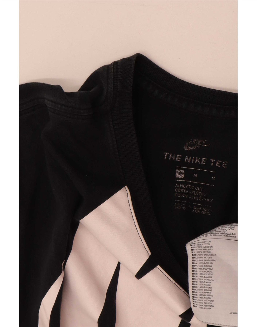 Ανδρικό γραφικό μπλουζάκι Nike, μεσαίο μαύρο βαμβακερό