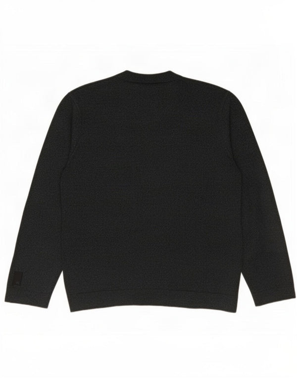 Calvin Klein Womens V-Neck Jumper Sweater UK 20 2XL Grey Flecked Acrylic
