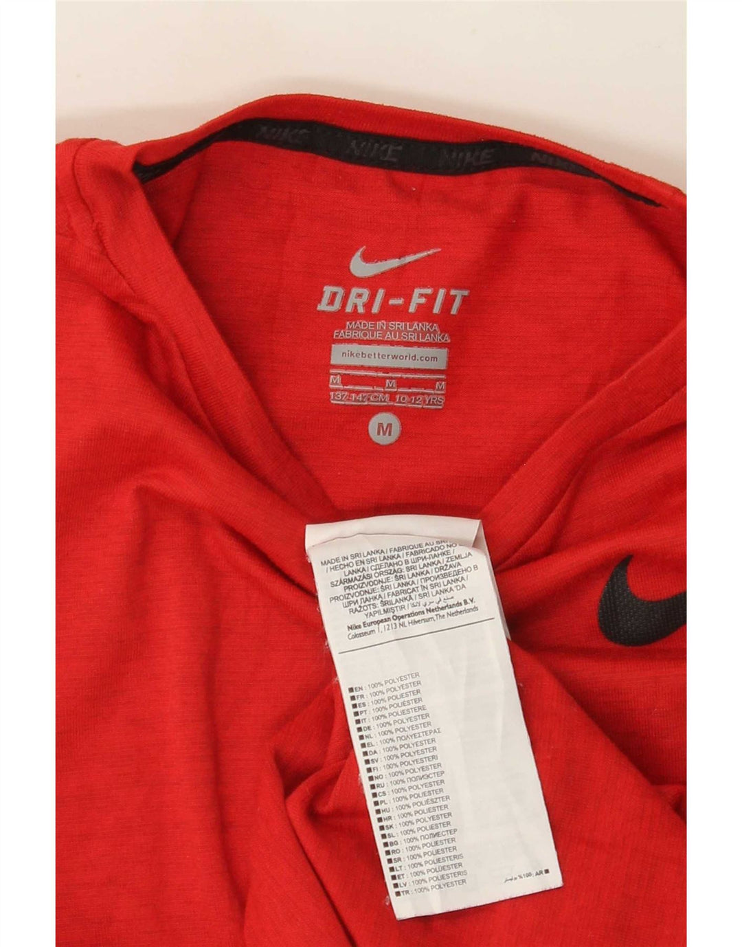 Μπλουζάκι Nike Boys Dri Fit Top 10-11 ετών Μεσαίου κόκκινου πολυεστέρα