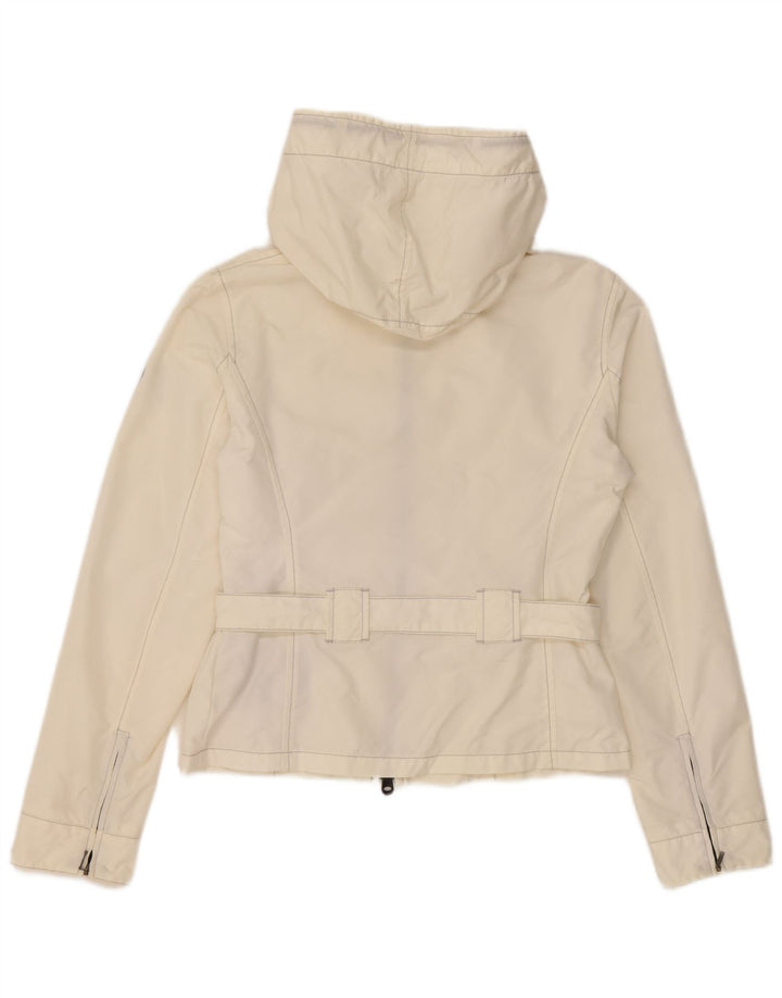 Refrigiwear Γυναικείο μπουφάν βροχής με κουκούλα UK 12 μεσαίο λευκό πολυαμίδιο