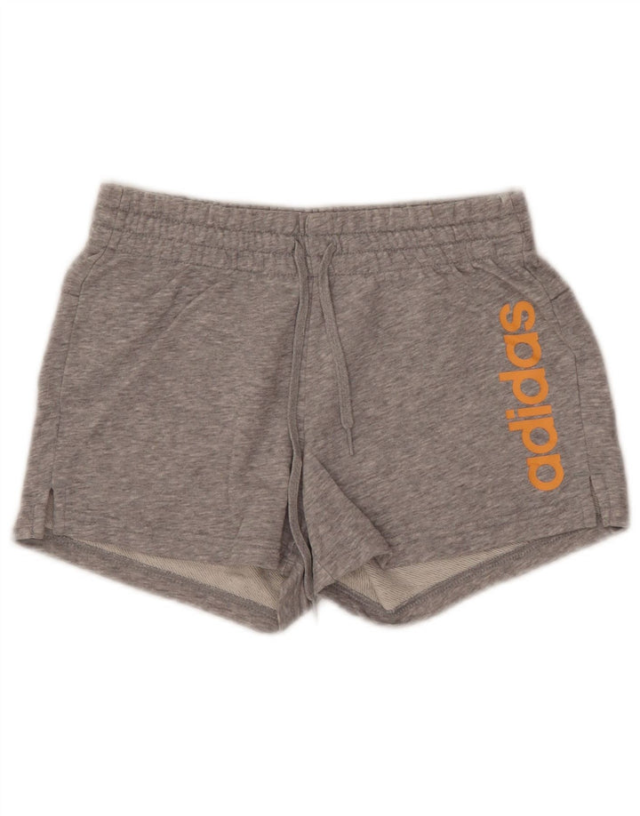 Γυναικείο γραφικό αθλητικό σορτς ADIDAS UK 4/6 XS Γκρι βαμβακερό