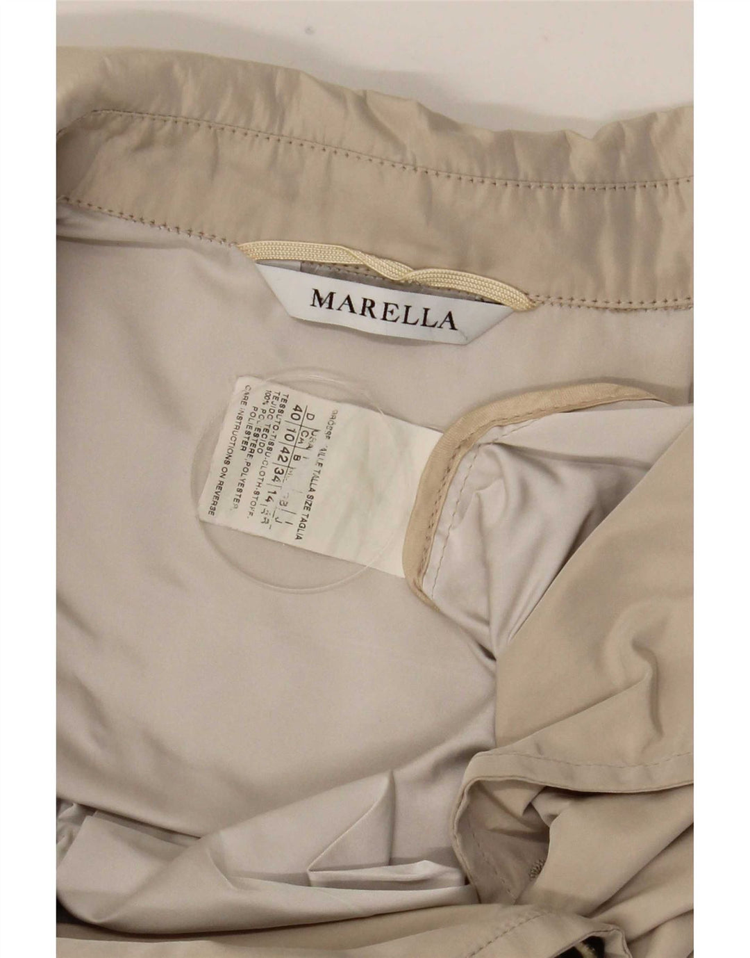 Γυναικεία κοντή καμπαρντίνα Marella UK 14 Large Beige Polyester