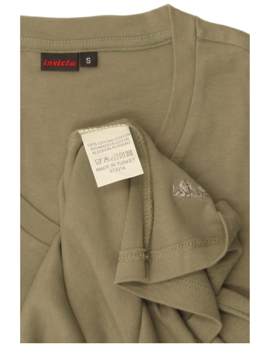 Invicta Γυναικείο T-Shirt Top UK 8 Small Khaki Βαμβακερό