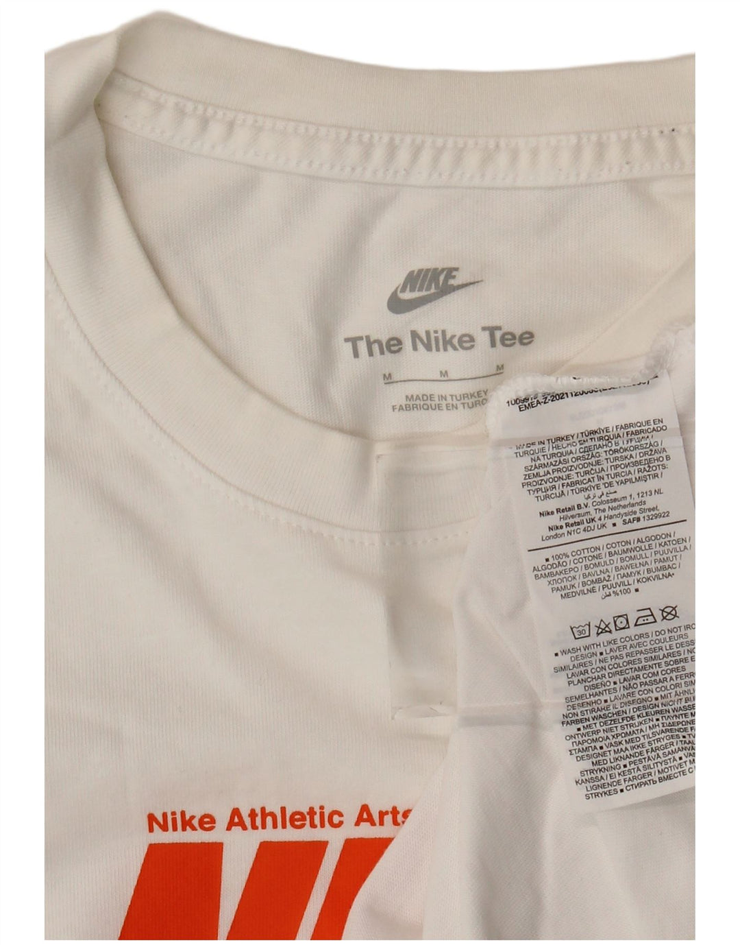 Ανδρικό γραφικό μπλουζάκι NIKE, μεσαίο, βαμβακερό σε λευκό χρώμα