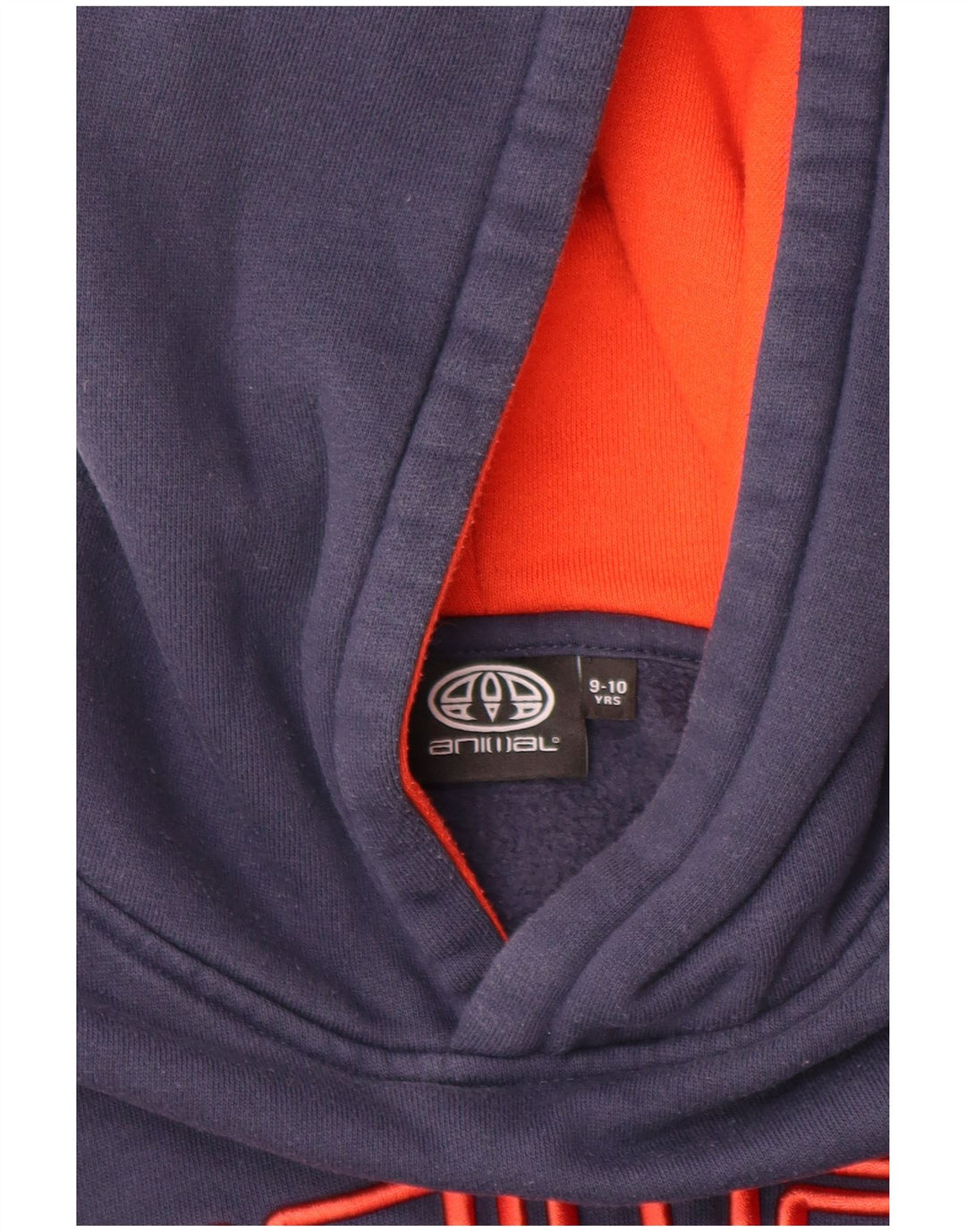 ANIMAL Boys Graphic Hoodie Jumper 9-10 Years Navy Blue Cotton