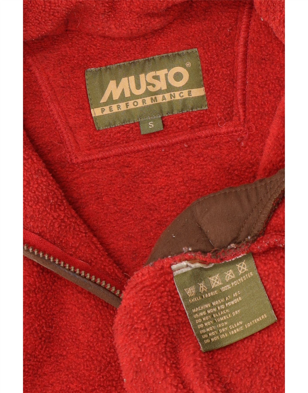 MUSTO Ανδρικό φερμουάρ Fleece Jumper Μικρό κόκκινο πολυεστέρα