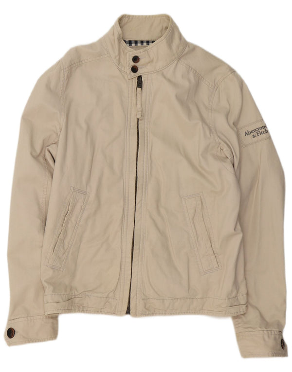 Ανδρικό μπουφάν Abercrombie & Fitch UK 40 Large Beige Cotton