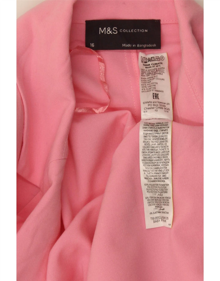 MARKS & SPENCER Γυναικείο μπουφάν 3/4 μανίκι ανοιχτό blazer UK 16 μεγάλο ροζ