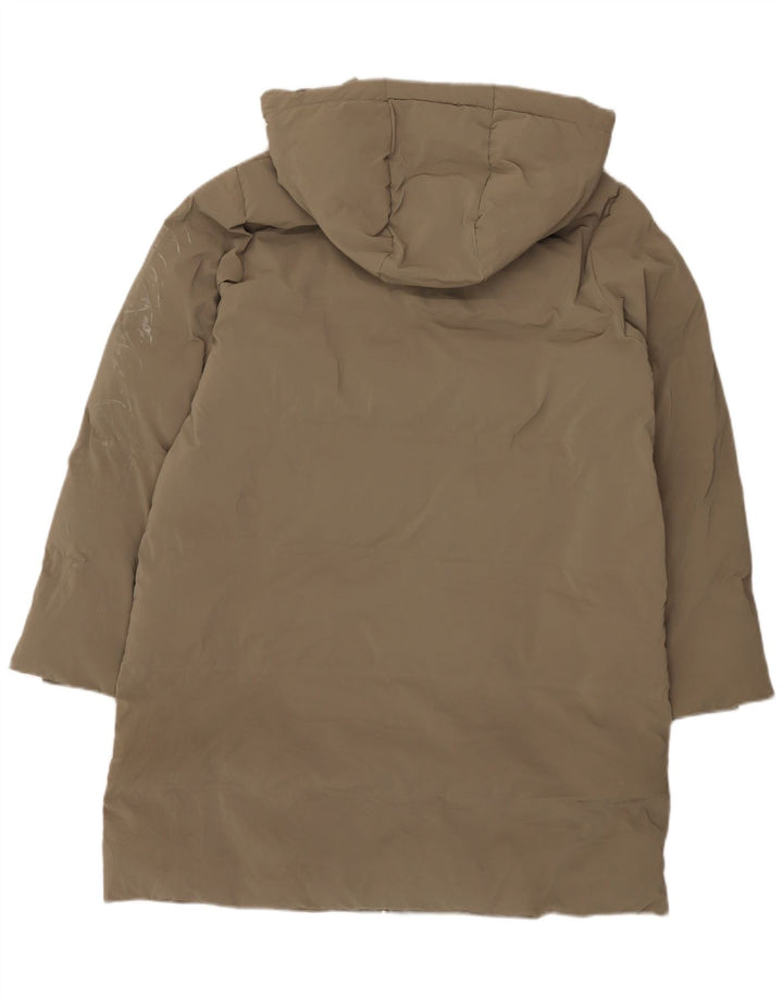 Zara Γυναικείο παλτό με κουκούλα UK 18 XL Khaki Polyester
