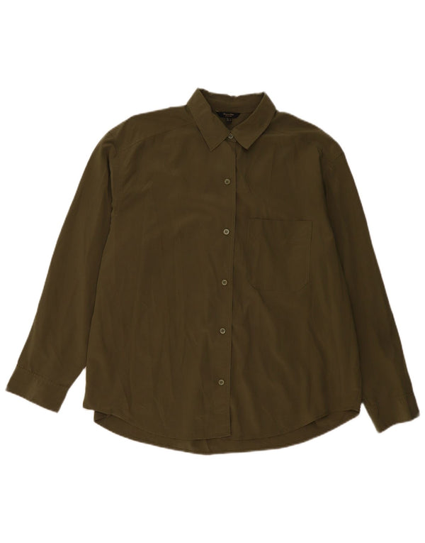 MASSIMO DUTTI Γυναικείο πουκάμισο Oversized UK 10 Small Khaki