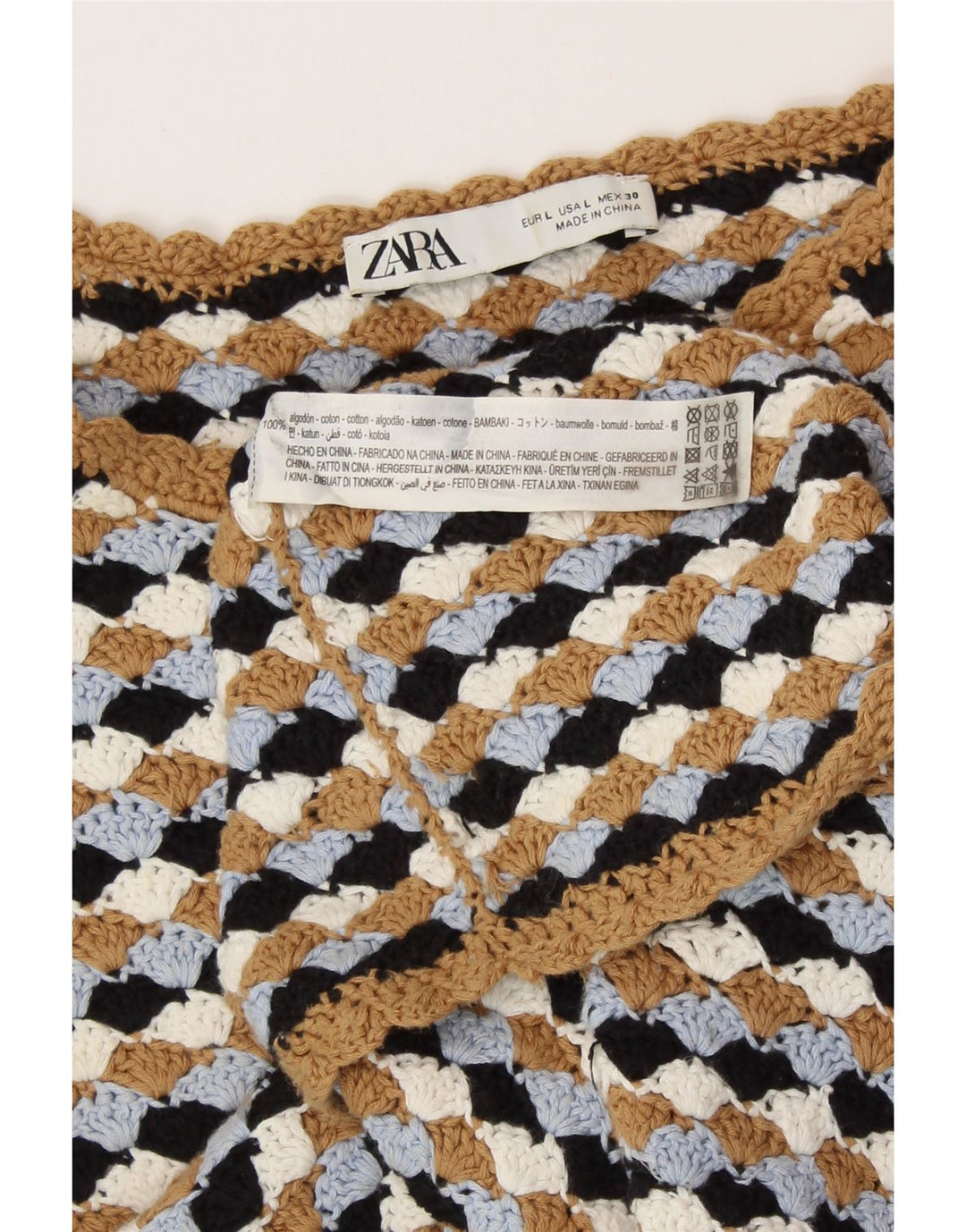 ZARA Γυναικείο πουλόβερ με λαιμόκοψη με λαιμόκοψη UK 14 μεγάλο πολύχρωμο