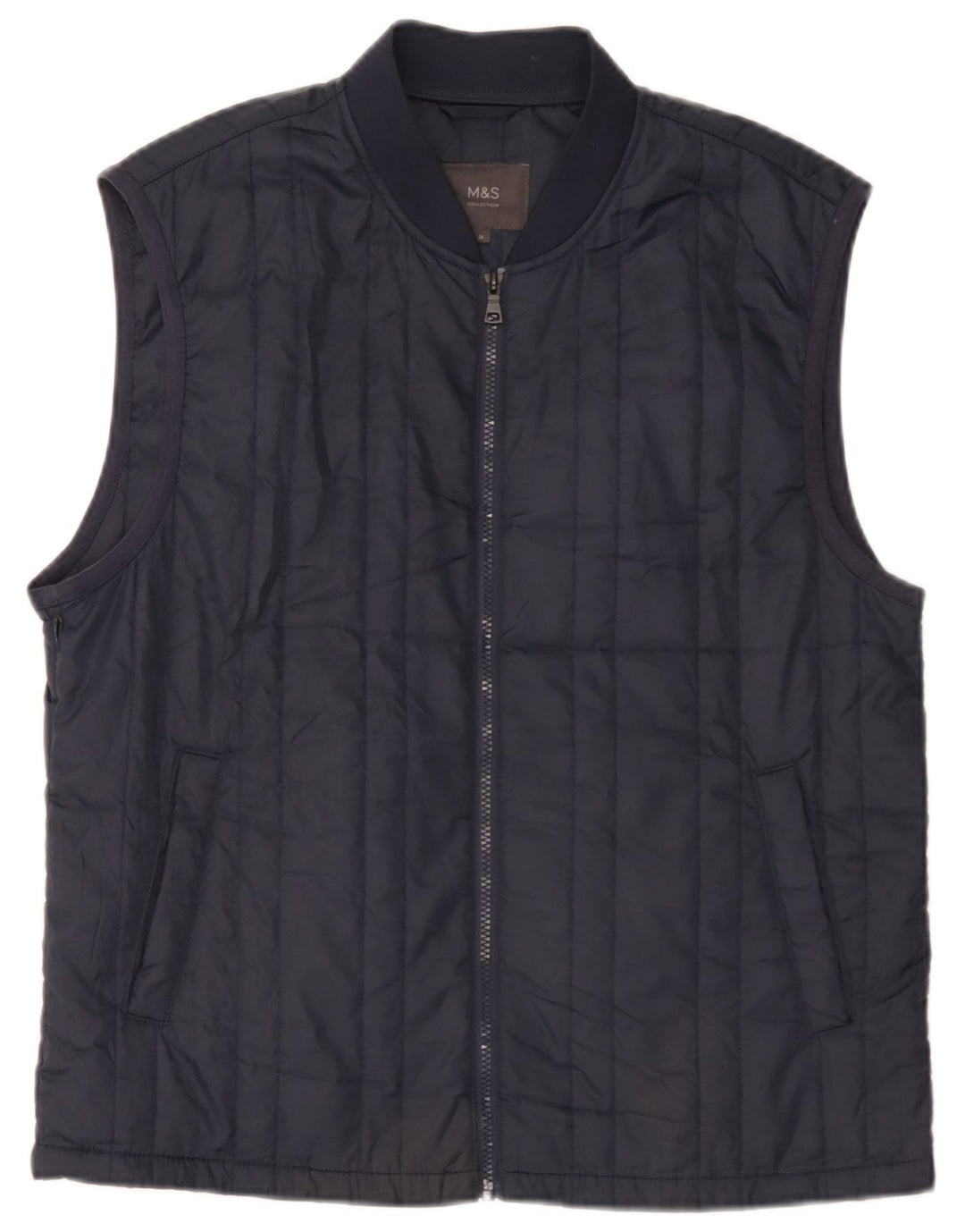 Marks & Spencer Mens Liner Gilet UK 38 Medium Navy Blue Polyester