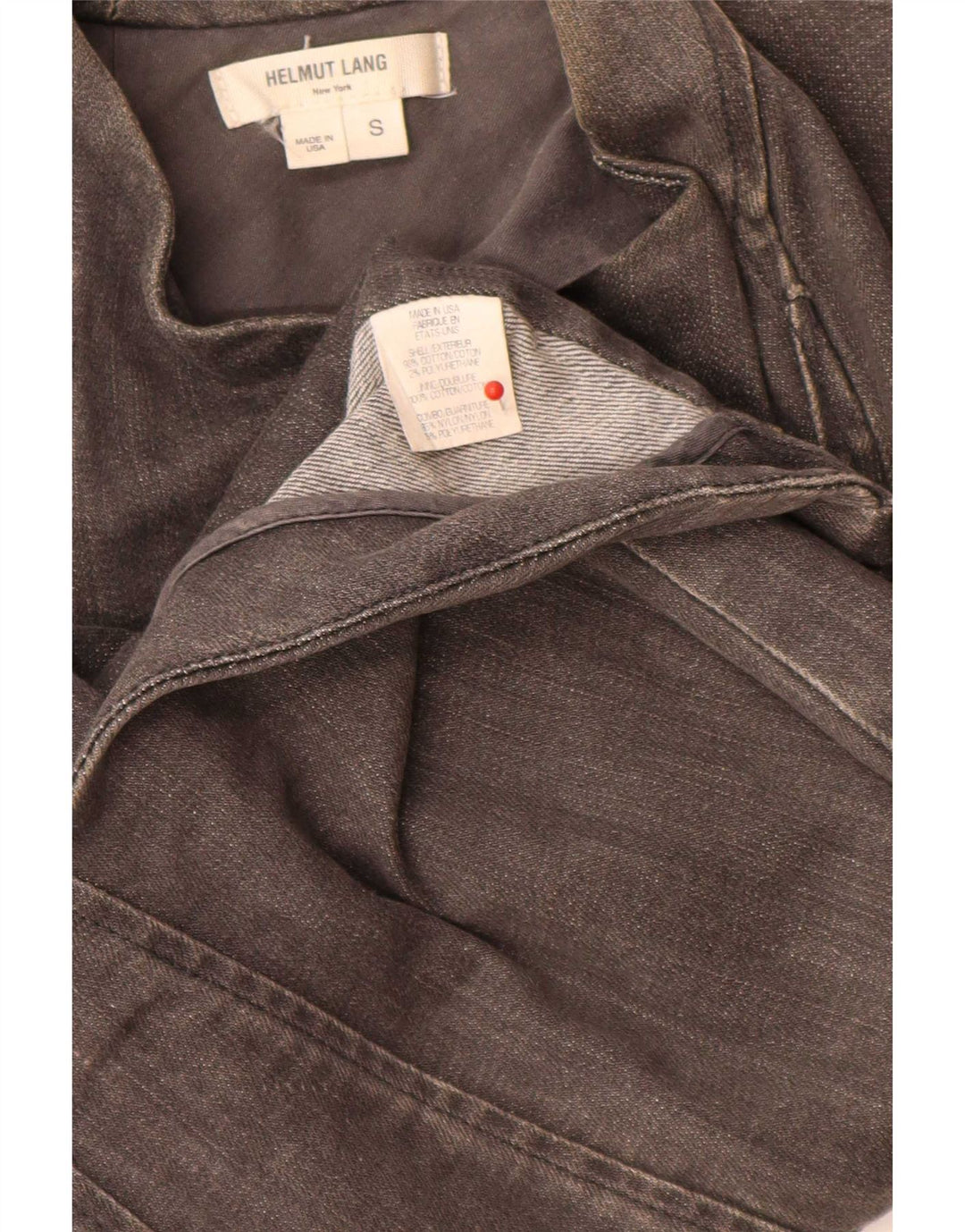 Helmut Lang γυναικείο ασύμμετρο μπουφάν ποδηλάτου UK 10 Small Grey Colourblock