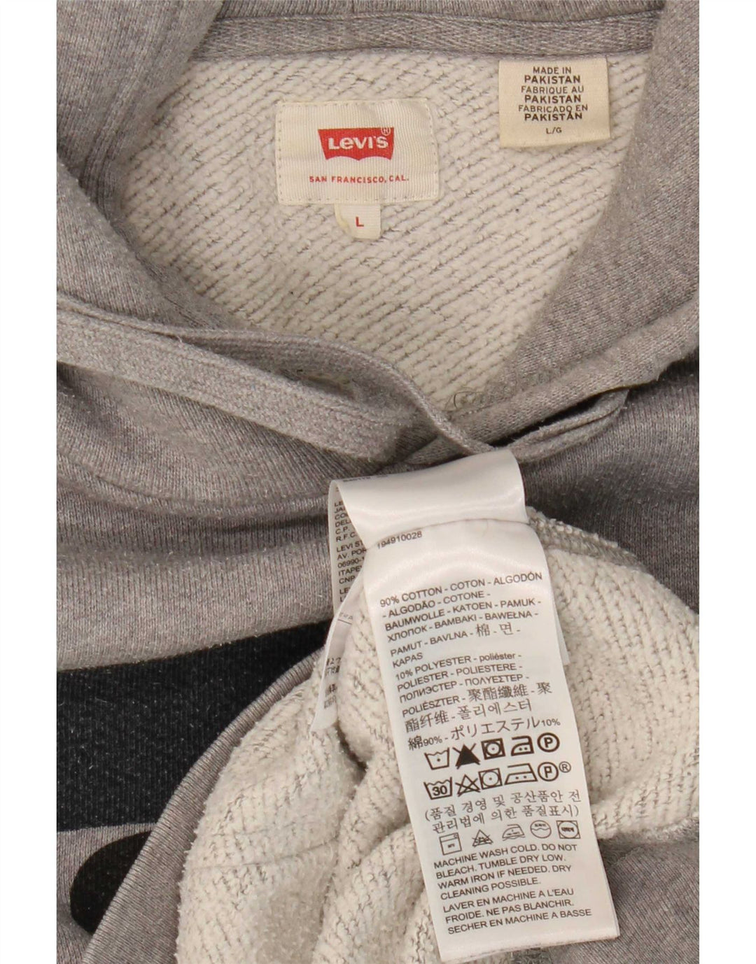 Ανδρικό γραφικό κουκούλα Levi's μεγάλο γκρι βαμβακερό