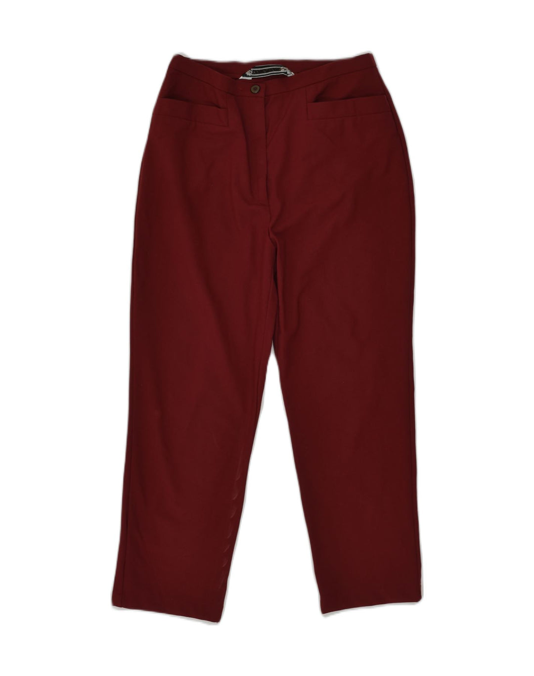KRIZIA JEANS Womens Crop Casual Trousers IT 44 Medium W28 L23 Burgundy | Vintage Krizia Jeans | Thrift | Second-Hand Krizia Jeans | Used Clothing | Messina Hembry 