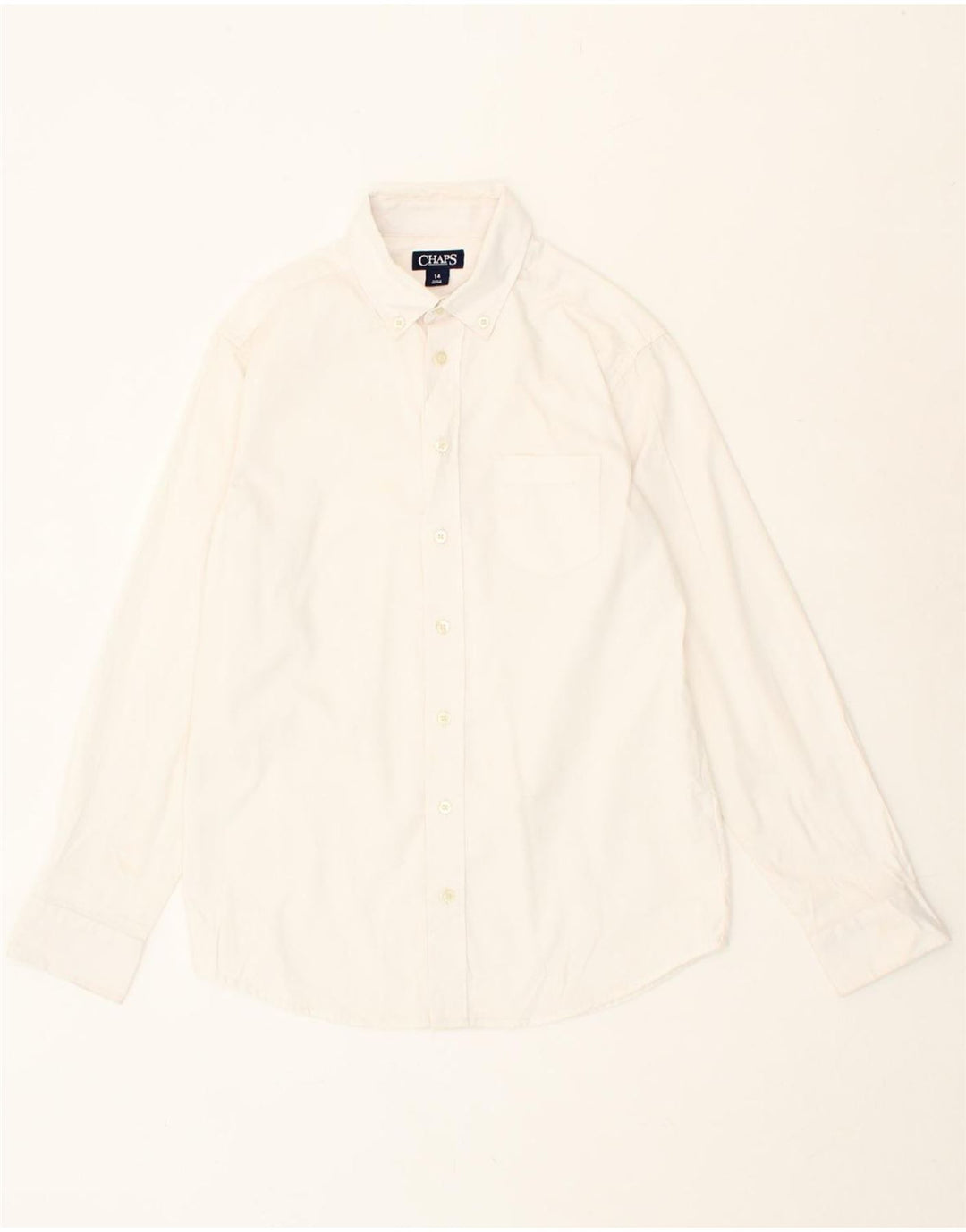CHAPS Boys Shirt 13-14 Years White Cotton Vintage Chaps and Second-Hand Chaps from Messina Hembry 