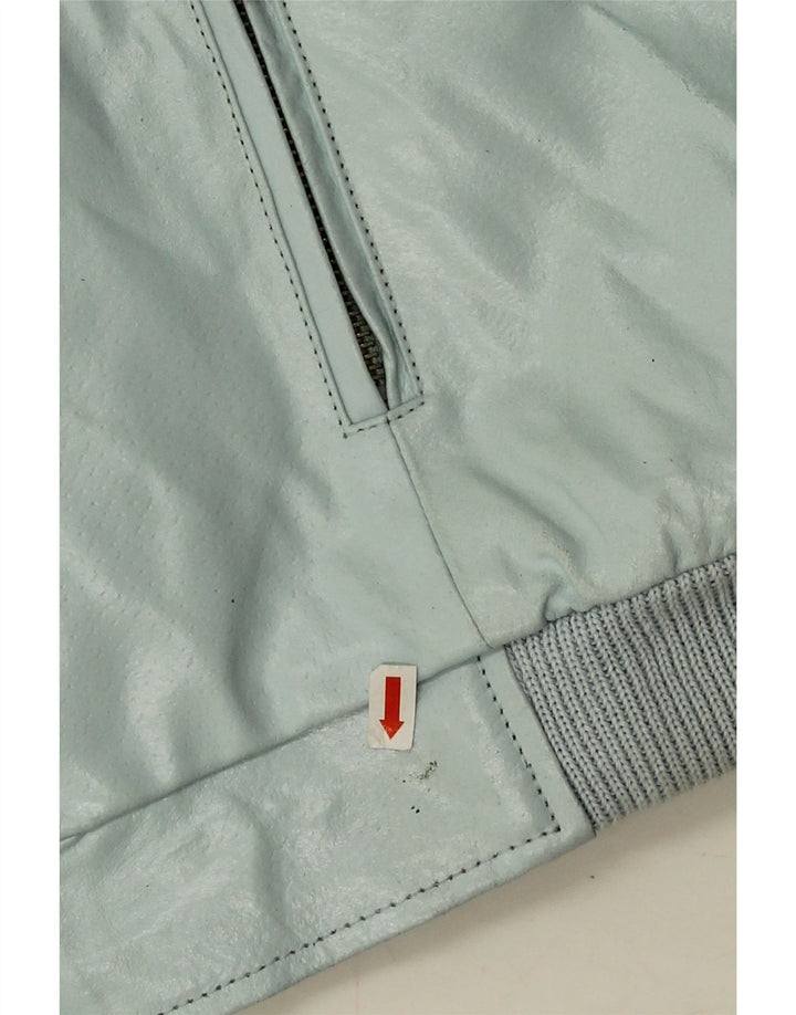 Vintage Γυναικείο Crop Faux Leather Bomber Jacket IT 44 Medium Blue