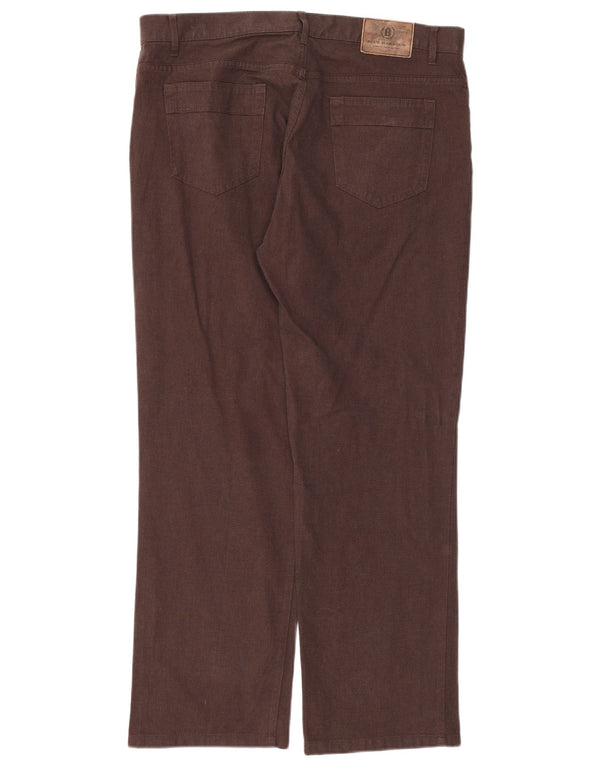 Marks & Spencer Mens Blue Harbour Straight Casual Παντελόνι W36 L29 Καφέ