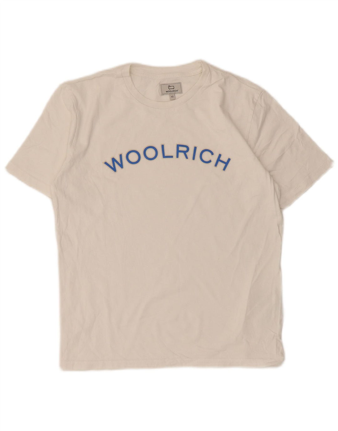 Woolrich Boys Graphic T-Shirt Top 11-12 ετών Λευκό βαμβακερό