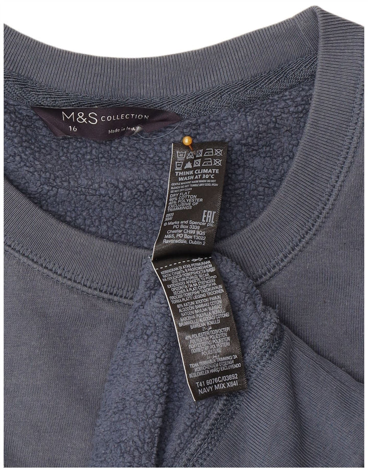 Marks & Spencer Γυναικεία γραφική φούτερ Jumper UK 16 Large Navy Blue