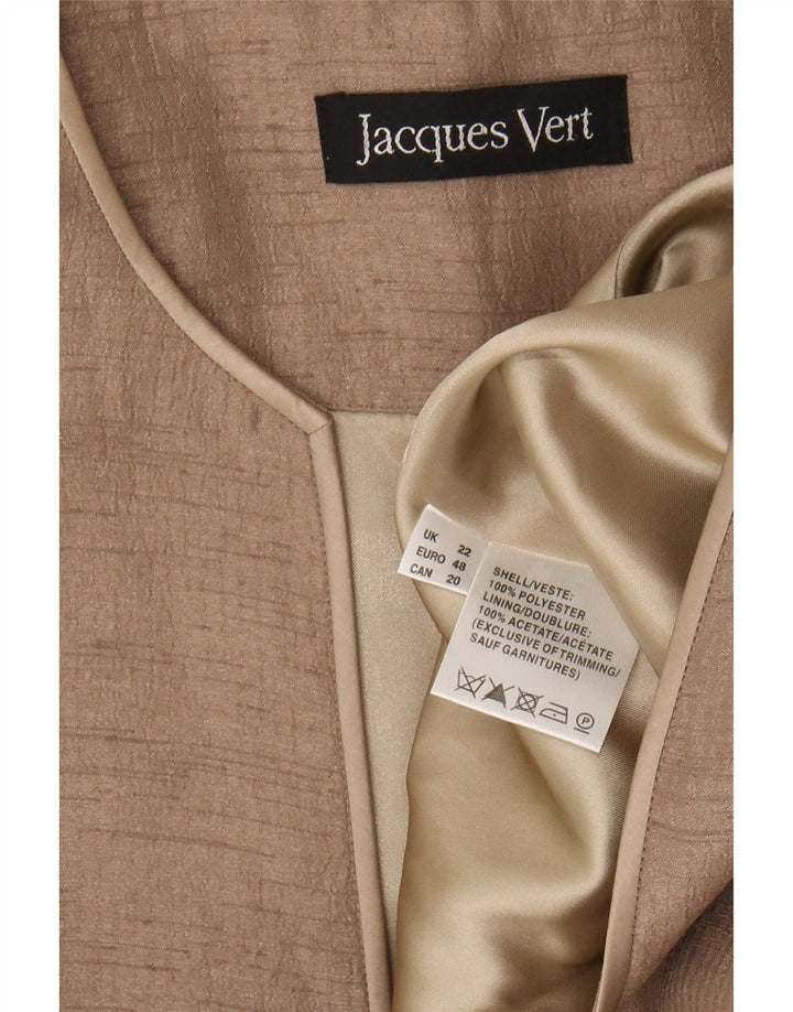 Jacques Vert Γυναικείο σακάκι 1 κουμπιού UK 22 3XL Μπεζ πολυεστέρας