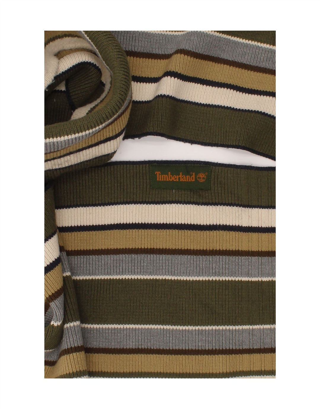 Ανδρικό ορθογώνιο κασκόλ Timberland One Size Πράσινο ριγέ