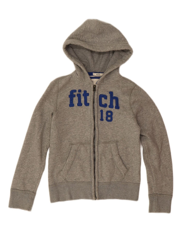 Abercrombie & Fitch Boys πουλόβερ με κουκούλα με φερμουάρ 10-11 ετών Μεσαίο γκρι